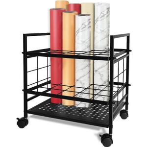 Blueprint Organizer with Rolling Wheels, 20-Slot Storage Rack – Mobile Cart for Blueprints, Maps, Posters, Architectural Plans. Ideal Holder for Home, Office, Studio, School