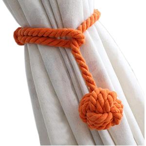 Melaluxe 2 Pack Curtain Tiebacks - Heavy Duty Curtain Rope Tieback, Handmade Rural Decorative Curtain Holdbacks (Orange)