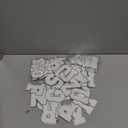 Jutom 72 Pcs Chenille Letter Patches Iron on Letter Number Patches Self Adhesive Chenille Embroidered Decals for Clothing (White with Silver Edge)