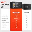 Small Smart Biometric Safe Box for Home, Mini Home Safes with Anti-Theft Dual Alerts, Mute Mode, Digital Security Money Safe for Cash, Jewelry, Business(6.5"D x 7"W x 6.5"H without Shelf)