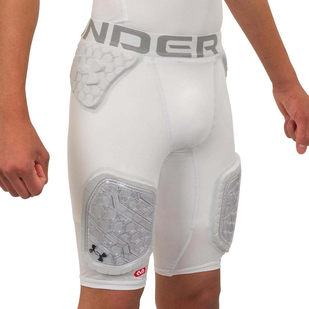 UNDER ARMOUR Gameday Pro 5-Pad Football Girdle Pant, Comfortable Compression & Protection for Practice & Game Day, Youth Boy's (Large, White)