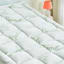 Twin Mattress Pad Cover, Viscose Made from Bamboo Pillow Top Cooling Mattress Topper for Twin Size Bed, 6-21 inches Deep Pocket, 39x75 inches