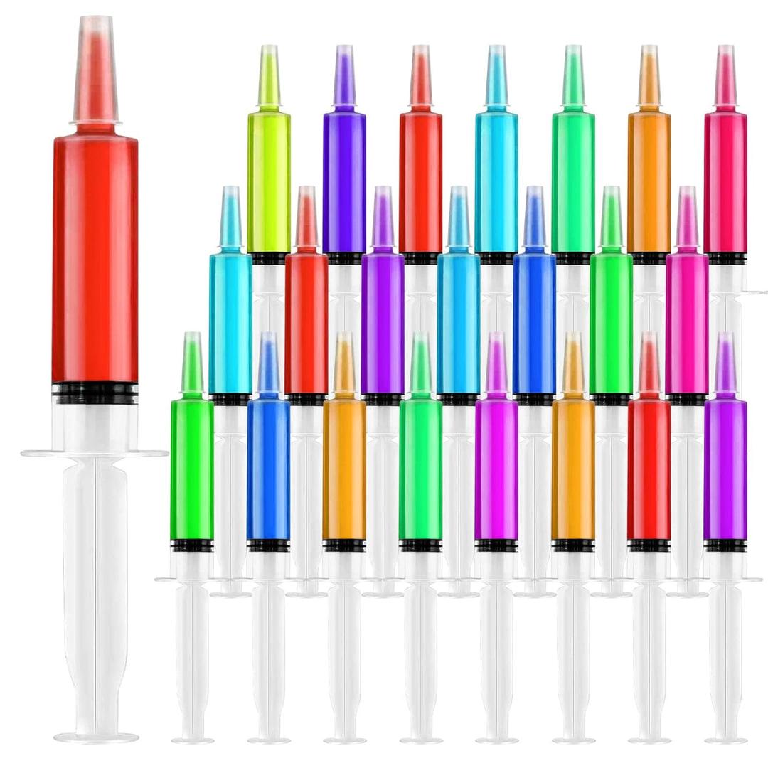 100 Packs Syringes for Jello Shot, 20mL Party Jello Shot Syringes with Cap BPA-free, Washable, Halloween, Thanksgiving day, Christmas, Party Nurses, Graduation