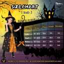 Witch Halloween Costumes for Girls, Light Up Dress with Broom and Hat, Kids Costume Glow in the Dark for Halloween Party (Medium, Orange)