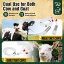 2-in-1 Upgrade 2.6Gal/10L Portable Electric Milker, Milking Machine for Cows and Goats with Food-Grade Stainless Steel Bucket, 4 Teat Cups and Pulsation Vacuum System for Farm,Ranch and Home Dairy Use