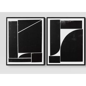 16" x 20" Alignment Framed Wall Canvas Set - Threshold™: Modern Geometric Digital Art, Sawtooth Back Pack Of 2