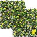 DOEWORKS Expandable Fence Privacy Screen for Balcony Patio Outdoor, 2PCS Faux Ivy Fencing Panel for Backdrop Garden Backyard Home Decorations (Yellow)