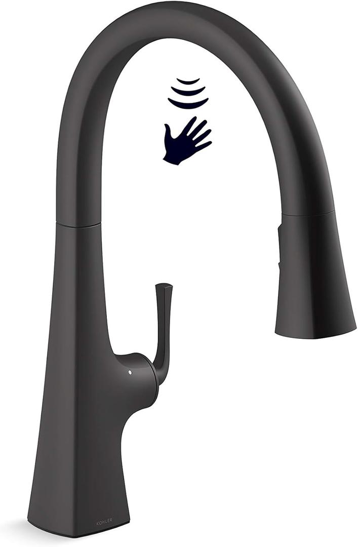 Kohler K-22068-BL Graze Kitchen Sink Faucet, Matte Black