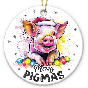 3 x Pig Ornaments for Christmas Tree 2025 - Animal Lovers Gifts for Women, Men, Merry Pigmas animal Ornaments for Christmas Tree Decorations, Funny Gifts for Friends Neighbor Farmer Who Love Pig