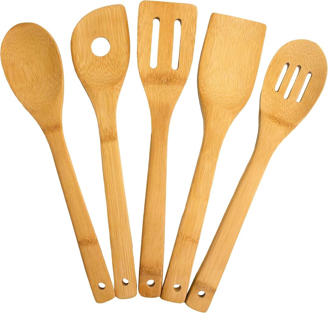 Totally Bamboo 5-Piece Cooking Utensil Set, 12" Long