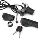 36V Electric Bike Throttle with LCD Display with Key, 22 to 22.8mm 36V Electric Scooter Throttle, ABS 36V Twist Grip Throttle for Electric Bike, Scooter, Motorcycles