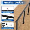 Muzata 6'6" Aluminum Black Cable Railing Handrail Rectangular Handrail for Cable Railing System Top Rail Deck Stair Indoor Outdoor Length Adjustable with Paper User Guide HL10 BPA