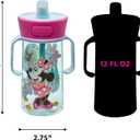 The First Years Disney Minnie Mouse Pop Up Toddler Straw Cup - Dishwasher Safe Toddler Water Bottle with Spout - Transition Sippy Cups for Toddlers - 14 Oz - Ages 12 Months and Up