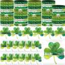 XunYee 60 Sets St. Patrick's Day Shamrock Bracelet Party Favors for Guest St. Patrick's Day Lucky Silicone Wristband Irish Blessing Cards and Bags Irish Party Gift for Women Family Friends Colleagues