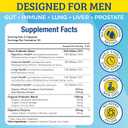 Probiotics for Men, 500 Billion CFUs & 12 Strains, Prebiotic & Probiotic, Cranberry, Saw Palmetto, Digestive Enzymes, Gut & Bloating, Lung Liver Prostate Support, 30-Day Supply