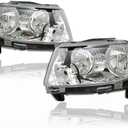 munirater RH&LH Headlights for Grand Cherokee 2011-2013 / Compass 2011-2017 Halogen Headlamp Assembly Driver and Passenger Side