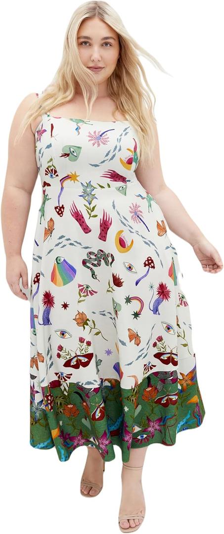 City Chic Women's Plus Size Dress-Annabel Print Maxi