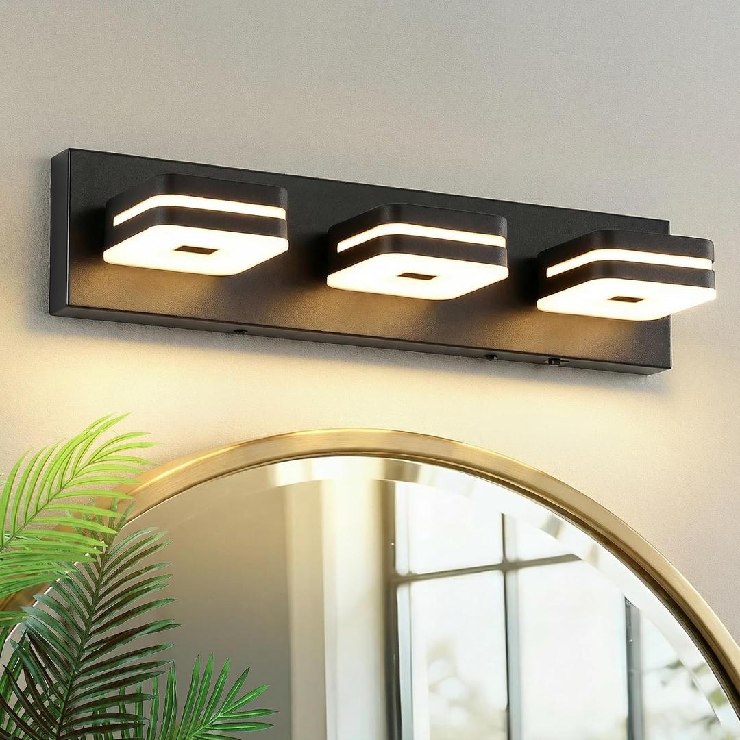 7Degobii 3 Light Bathroom Vanity Light, Brushed Nickel Vanity Light Fixture Over Mirror, Dimmable 5CCT LED, Modern Wall Sconce for Bathroom, Farmhouse Vanity Lights for Mirror, Indoor Use