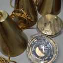 Gold Pendant Lights Kitchen Island,Dining Room Light Fixtures Over Table 3 Pack with Brushed Brass Cone Metal Shade, Modern Farmhouse Mini Chandeliers,Adjustable Cord Hanging Lighting for Bar,Sink