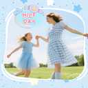 Halloween Costumes for Women,Sexy Princess Costumes, Blue/White Dress,Socks,Hair Ties, Book Storybook Character (Blue, M)