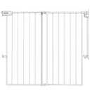 Babelio 34" Tall No Bottom Bar Baby/Dog Gate for Stairs, House and Doorways, 29.7-46.5" Auto Close Safety Pet Gates with Large Walk Thru Door, Hardware Mount, White