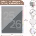 Rileys Academic Planner 2025-2026, Daily, Weekly & Monthly Planner, July 2025 - June 2026, Student Notes Pages, Twin-Wire Binding, Weekly Agenda for School & Work (8.5 x 11-Inches, Black, Geographic)