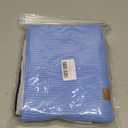 Unisex Kids Fleece-Lined Ribbed Thermal Knit Neck Warmer Gaiter | Dual Layer Winter Scarf Face Cover for Skiing Hiking (Black/Light Blue)