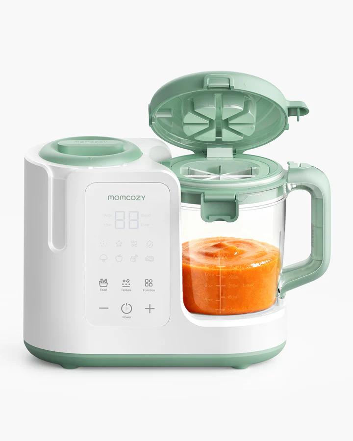Momcozy AutoMeal Baby Food Maker – One-Step Auto Steam & Blend Food Processor, 15oz Large Cup & 6-Blade Design, Self-Cleaning, Auto 3-Stage Texture Settings for Effortless Homemade Baby Puree