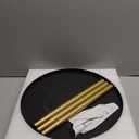 AOJEZOR Side Table: End Table for Any Room - Round Side Tables for Small Spaces - Black Top with 3 Gold Legged