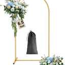 Wingedbird 6.5ft Gold Door Arch Frame Metal Wedding Flower Arch Balloon Backdrop Stand with Storage Bag, Easy to Assemble for Bridal & Baby Showers, Ceremony, and Birthday Party Decoration