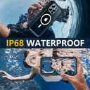 Red2Fire for iPhone 15 Pro Case Waterproof, [Built-in Screen Protector & Camera Protector][Compatible with MagSafe][Full Body Shockproof][IP68 Waterproof][Dustproof] Phone Case 6.1" Black/Clear