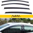 Window Rain Guards Compatible with Chevy Malibu 2016-2025 Smoke Tint with Chrome Trim Outside Mount Tape On/Clip On Style PVC Window Visors Vent Deflectors Set of 4
