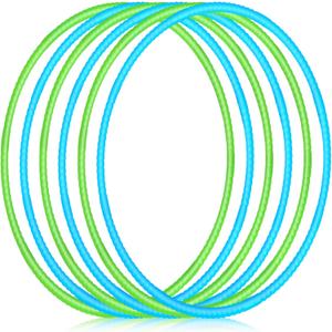 Halloscume 6 Pcs Exercise Hoop Detachable Fitness Rings Adjustable Plastic Toy Fitness Hoop Playground Toys Colored Circles for Teens Games Gymnastics Agility, 28 Inch(Green,Blue)