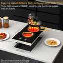 2 Burner Electric Cooktop 120V, 1800W Radiant Electric Stove Top with Countertop & Built-in Design, 12 inch Knob Control Ceramic Cooktop with Safety Lock, 9 Level Power, 99 Min Timer - Plug in