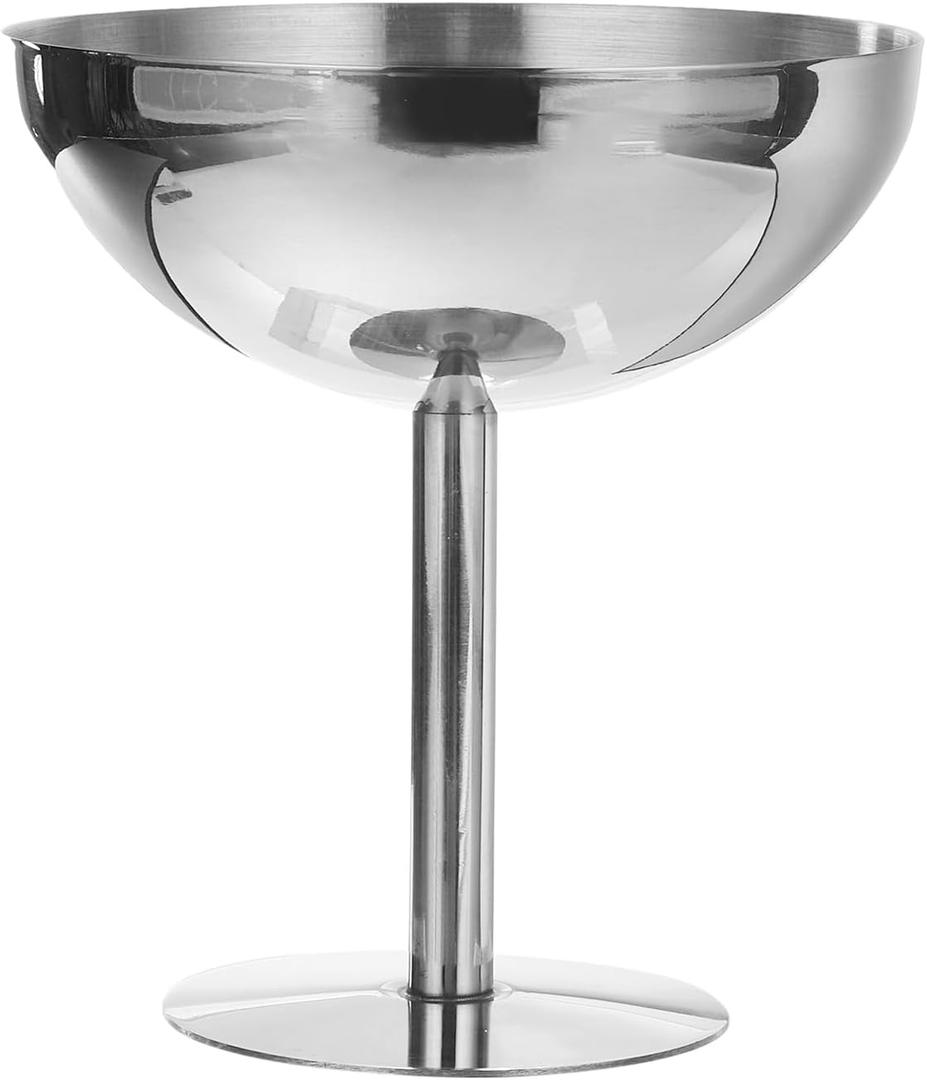 uxcell Stainless Steel Martini Cocktail Glasses, 1Pcs 450ml/16 OZ Unbreakable Martini Glasses, Metal Shatter Proof For Wedding, Parties, GiftSilver