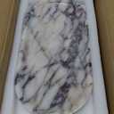 Natural Marble Tray, Coffee Table, Food, Fruit, Paper Cup, Cake Display, Coffee bar, Family Gatherings, Seasonal Holiday Decoration Tray(Viola-oval-11 x5 x0.7)