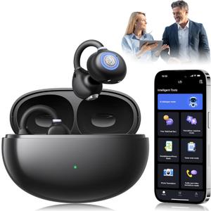 AI Translation Earbuds Real Time, 163 Languages & Accents Translator Ear Buds Audfonos Traductores Ingls Espaol Open Ear Earbuds Wireless Headphones for Travel Business Learning