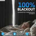 Linen 100% Blackout Curtains for Bedroom, Black Out Curtains 63 Inch Long 2 Panels Set, Back Tab/Rod Pocket Curtain for Living Room, Energy Efficient Curtain(52" W X 63" L, Teal)