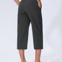 Women's Capri Pants Wide Leg Quick Dry Hiking Capris Water Resistant UPF50 Lightweight Loose Travel (Gray, L)