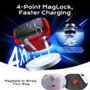 Anqrp MagArmor Auto-Open for AirPods Pro 2nd/1st Gen Case with Built-in Magnets, [One-Press Auto-Open] [Compatible with Mag-Safe Charging], Full-Body MIL-Grade Protective with Air-AL Carabiner Red