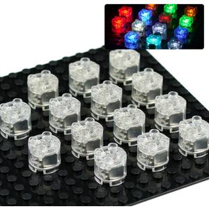Light Up Bricks Accessories Kits, 2x2 Classic Transparent LED Light Brick Pack, 14 Pieces Parts Building Blocks Set Toys
