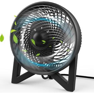DR.PREPARE Quiet Desk Fan, 8 Inch Powerful Table Fan, Small Bedside Fan with 2 Speeds, Portable Personal Cooling Fan for Bedroom Sleeping Tabletop Office Home Kitchen Camping, Black