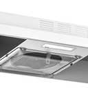 FIREGAS Range Hood 36 inch Under Cabinet, Ducted/Ductless Convertible Kitchen Hood, White Painted Stainless Steel Vent Hood with LED Light,2 Speed Exhaust Fan