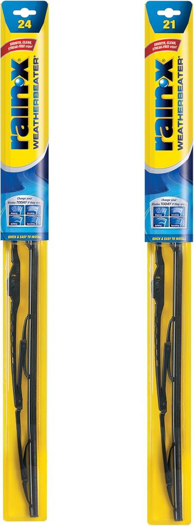 Rain-X 820247 WeatherBeater Wiper Blades, 24" and 21" Windshield Wipers (Pack of 2), Automotive Replacement Windshield Wiper Blades That Meet Or Exceed OEM Quality And Durability Standards