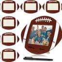 6 Pcs Football Party Decor Picture Frames with Signature Pens Fits 4 x 6 Inches Photos Wooden Picture Frame Team Gift Plate Plaque Home(Football)