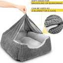 GASUR Dog Beds for Small Dogs with Cover Cave, Cat Beds for Indoor Cats, Rectangle Hooded Dog Puppy Bed with Blanket, Cozy Anti-Anxiety, Anti-Slip Bottom and Machine Washable (20", Grey)