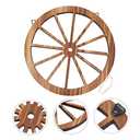 BESPORTBLE Vintage Wooden Wheel Wall Decor Rustic Art for Home Bar Garage Office Wooden Ornament (20X20X2CM)