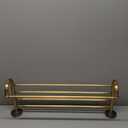 Antique Brass Towel Rack Wall Mount, 24 inch Bath Towel Bar with Shelf, Vintage Gold Decorative Bathroom Accessories, Brass Petal-Relief Series