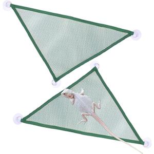 Bearded Dragon Lizard Hammock, Breathable Mesh Reptile Hammock Accessories for Iguanas, Anoles, Geckos, Snakes, Chameleon - 2pcs Green
