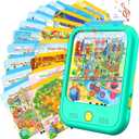 Kids Learning Tablet Bilingual, Educational Learning Toys for Toddlers 3-5 Year Olds, with 2000+ Words and Games, Autism Sensory and Speech Therapy Toys, 3 4 5 6 Year Old Boy Girl Birthday Gift(Green)